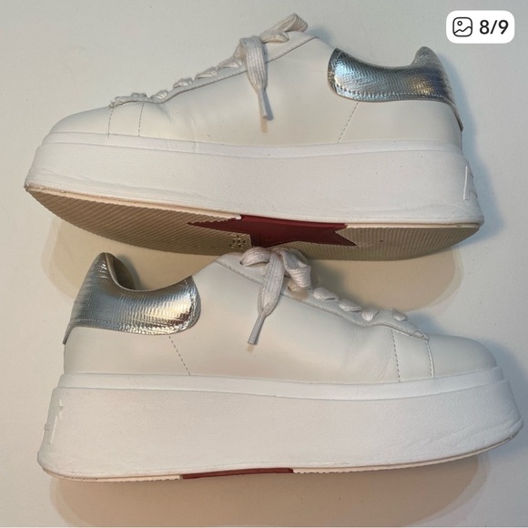 Ash White and Silver Platform Sneakers Size 9 (39) SB-1 - Picture 8 of 9